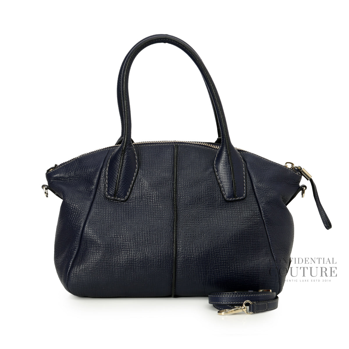 Blue Leather D-Styling Medium Bauletto Tote Bag