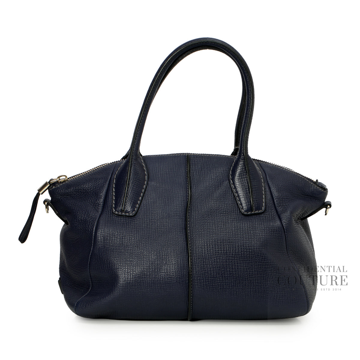 Blue Leather D-Styling Medium Bauletto Tote Bag