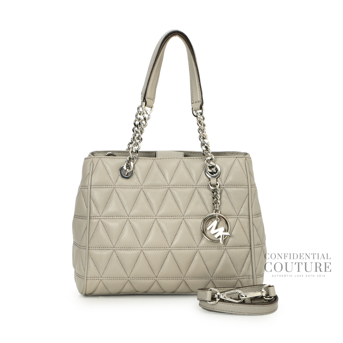 Quilted Grey Tote Bag