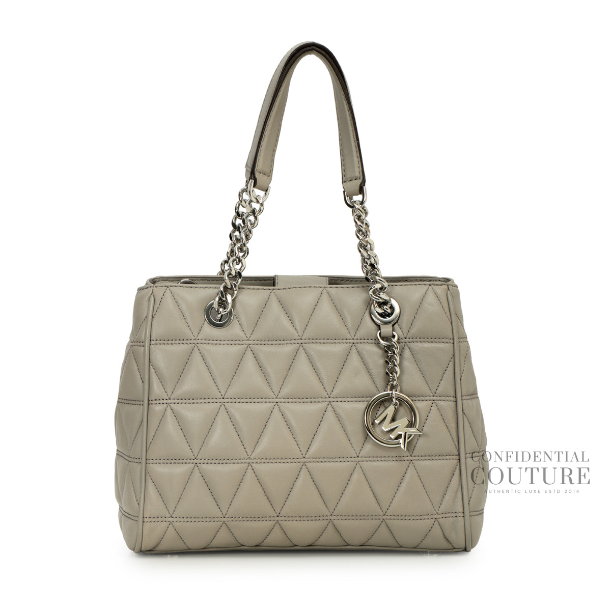 Quilted Grey Tote Bag