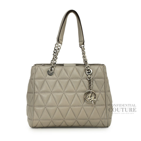 Quilted Grey Tote Bag