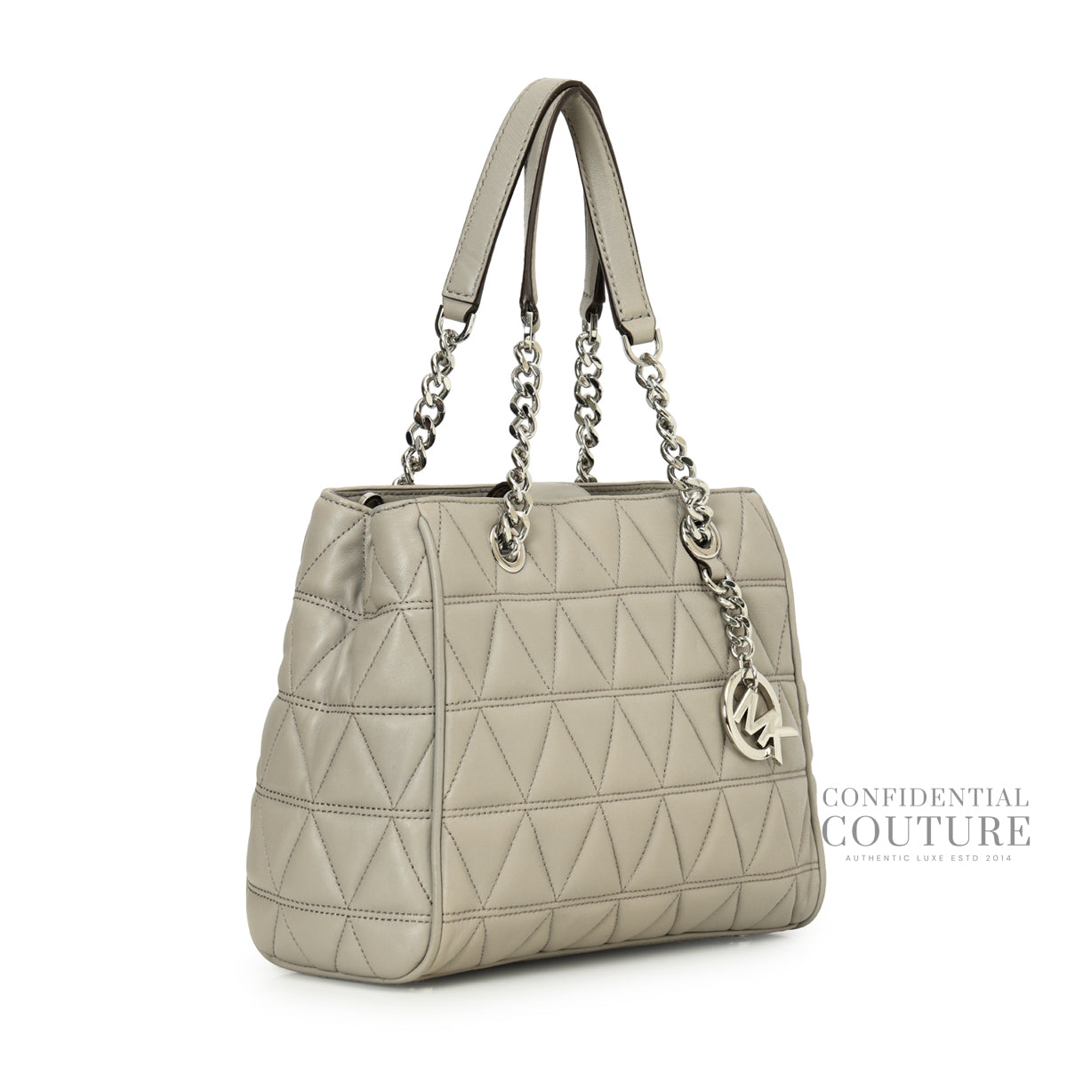 Quilted Grey Tote Bag