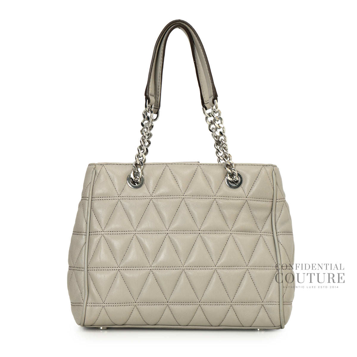 Quilted Grey Tote Bag