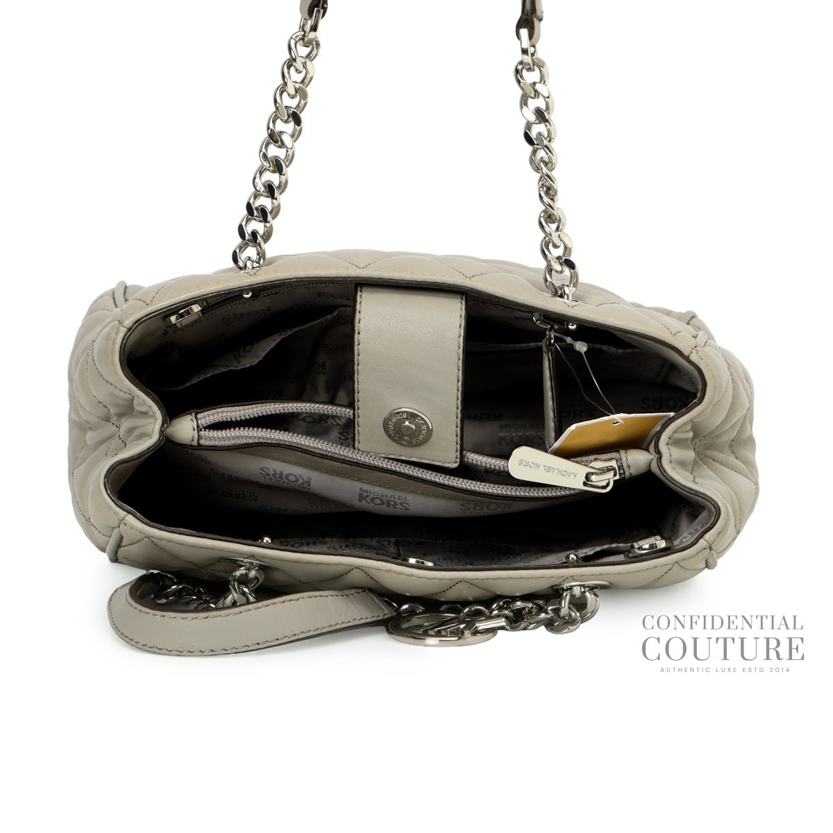 Quilted Grey Tote Bag