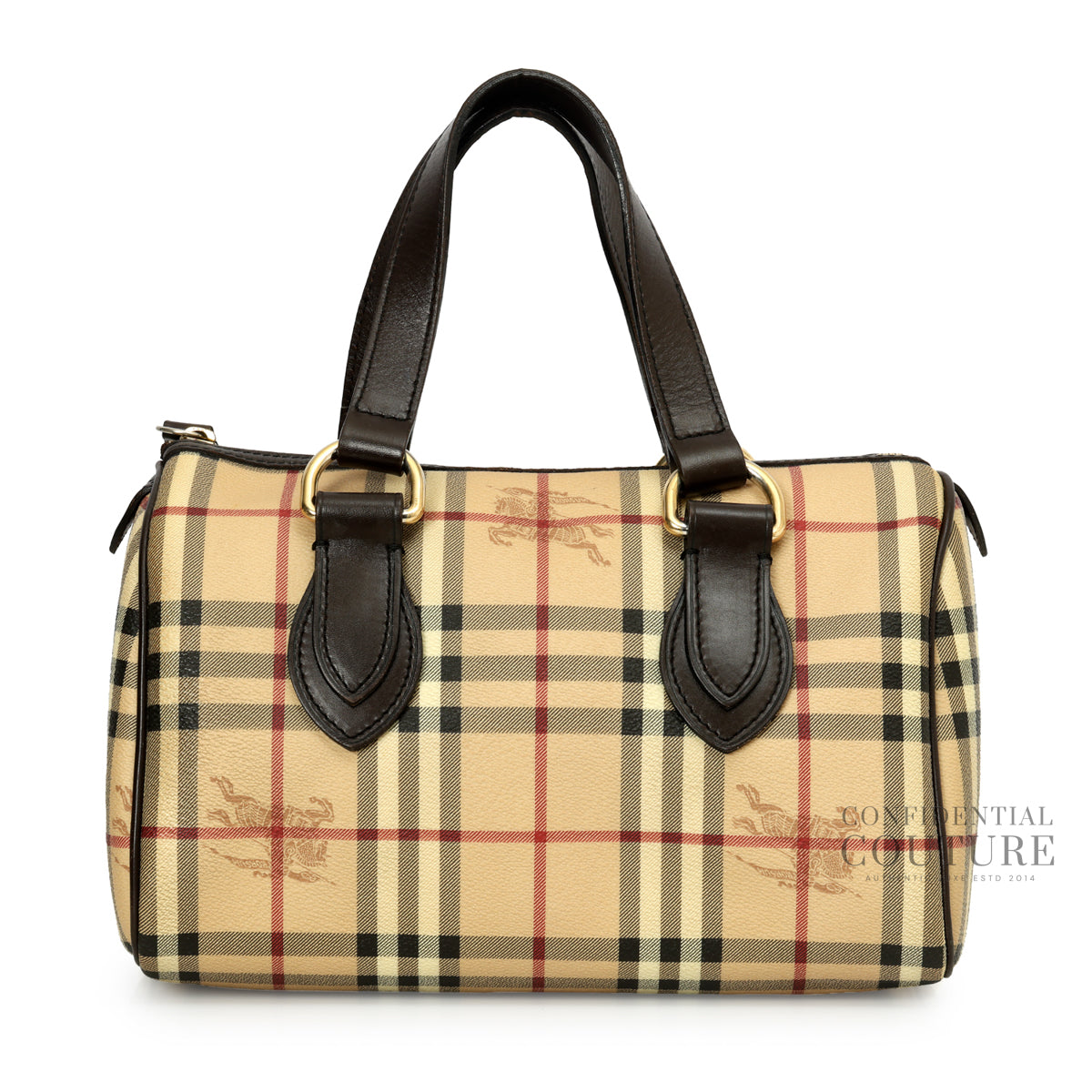Beige/Brown Haymarket Check Small Chester Bowling Bag