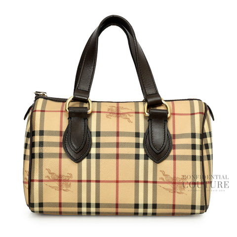 Beige/Brown Haymarket Check Small Chester Bowling Bag