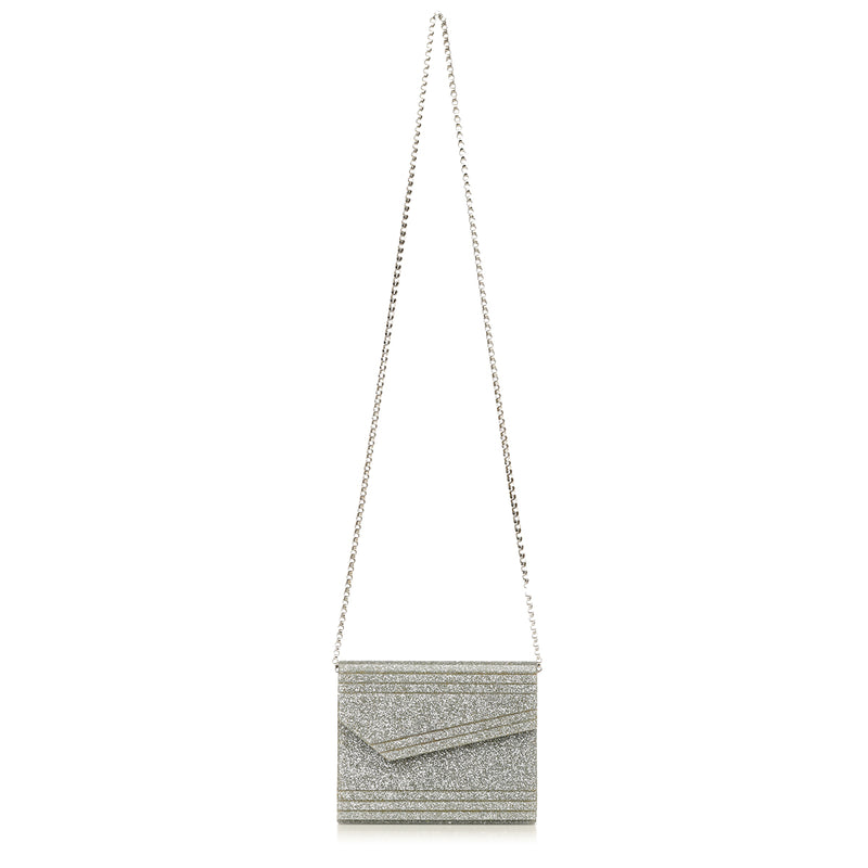 Pre loved jimmy choo candy silver glitter clutch sale