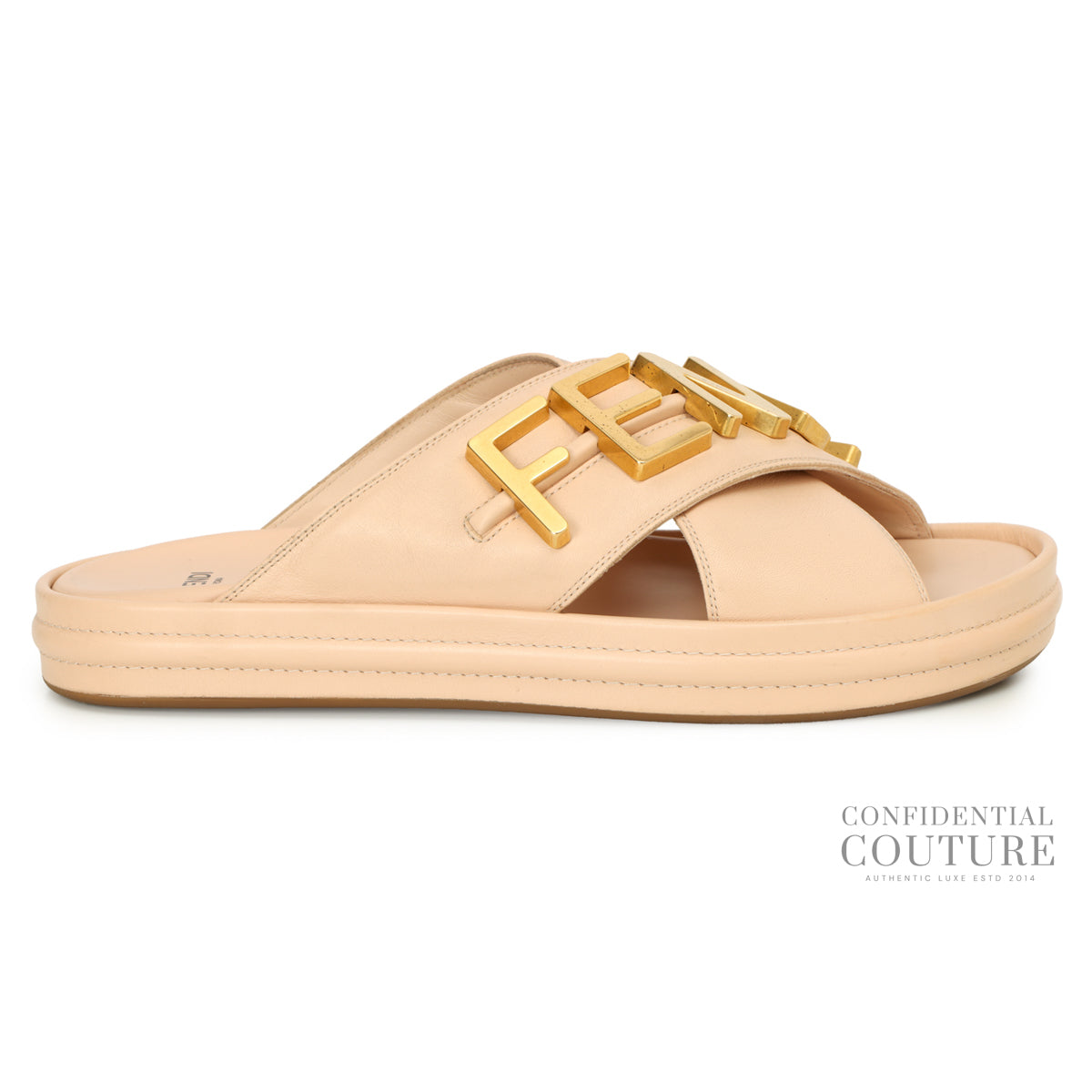 Light Rose Fendigraphy Slide Sandals | EU 40 | UK 7