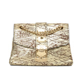 Gold Pattina Vit. Graphic Met Shoulder Bag