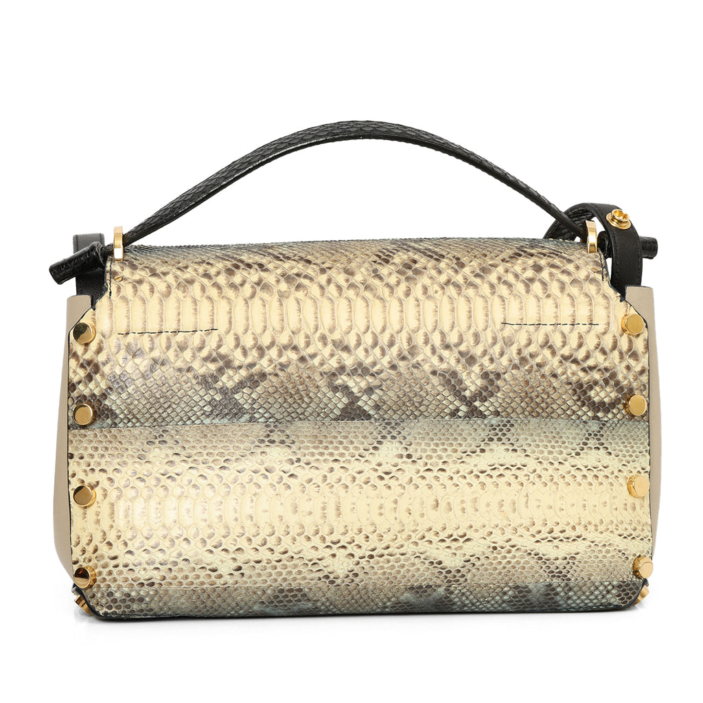 Shop Pre-Owned Jimmy Choo Lockett Snakeskin Top Handle Bag – 100
