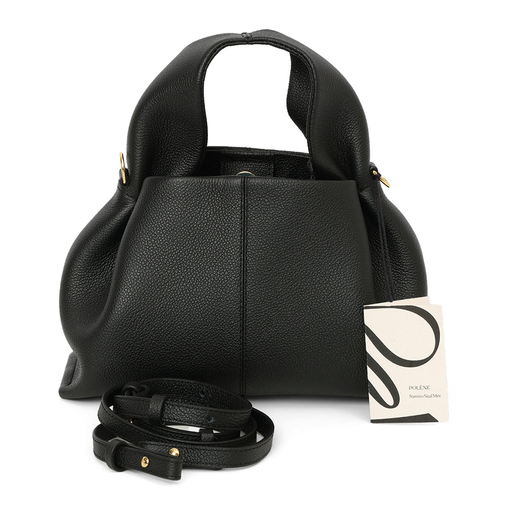 美品 POLENE Numéro Neuf Mini 黒 Polène | バッグ - Numéro Neuf Mini - ブラック テクスチャード