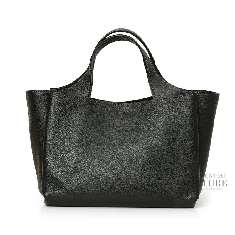 Women APA Black Medium Leather Tote Bag