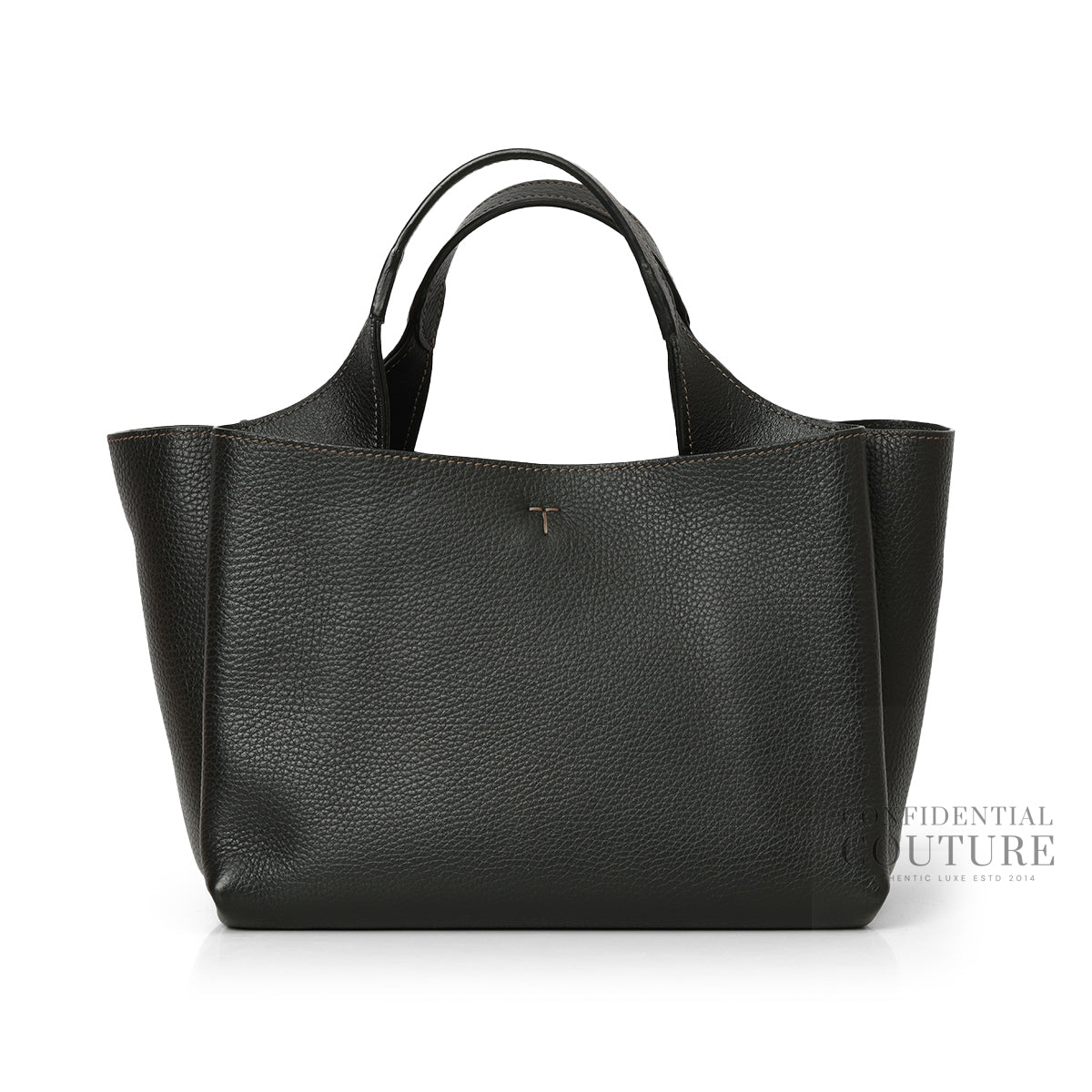 Women APA Black Medium Leather Tote Bag