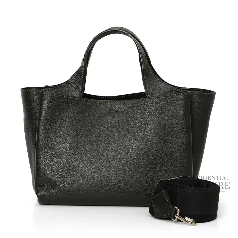 Women APA Black Medium Leather Tote Bag
