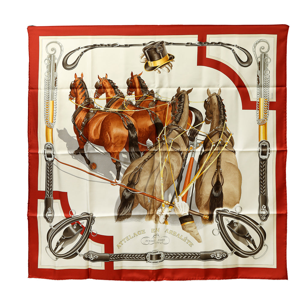 Shop Pre-Owned Authentic Hermes Attelage en Arbalete Forever Scarf