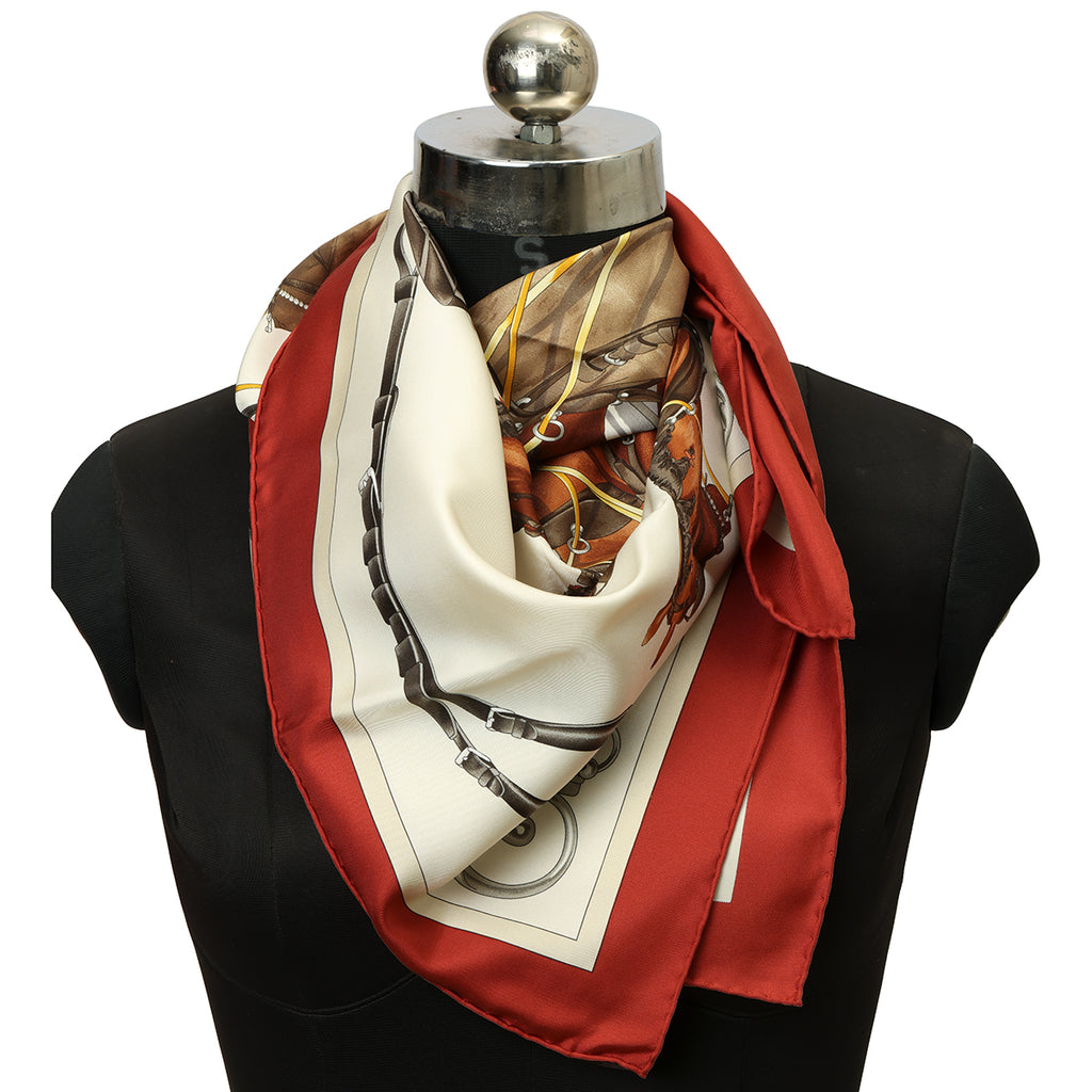 Shop Pre-Owned Authentic Hermes Attelage en Arbalete Forever Scarf