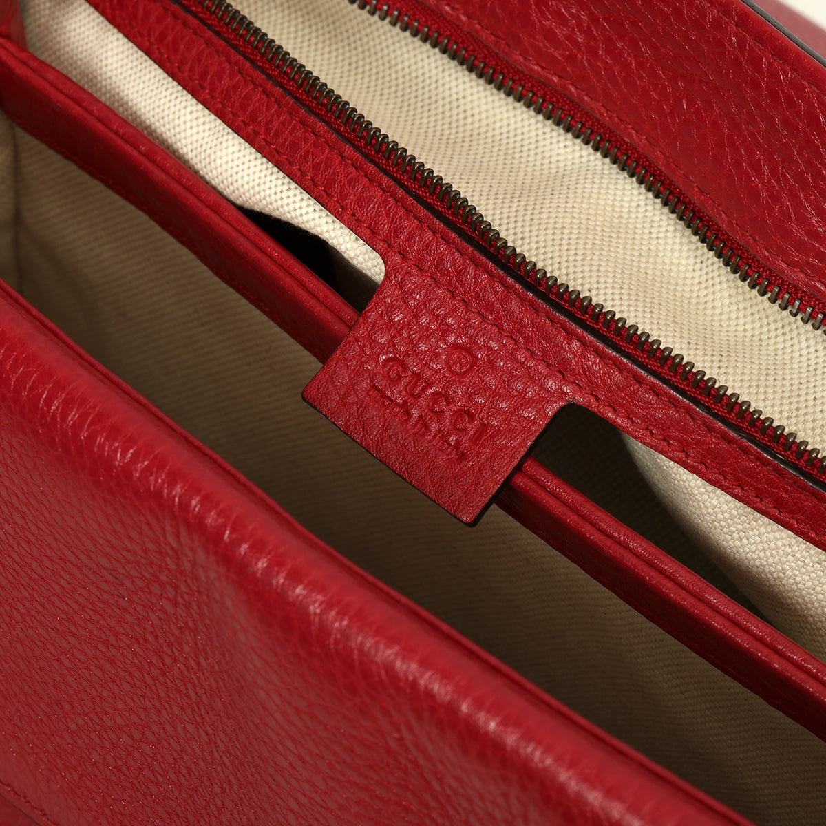 Red GG Marmont Leather Medium Shoulder Bag