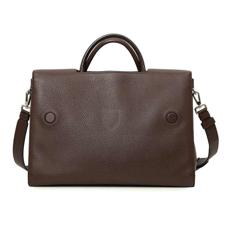 Brown Pebbled Leather Diorever Large Bag