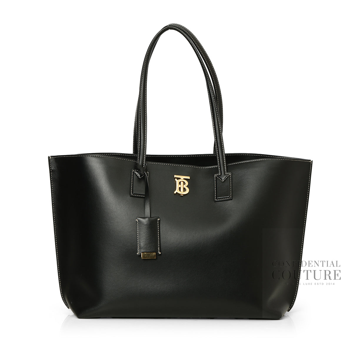 Black Medium Soft TB Tote Bag