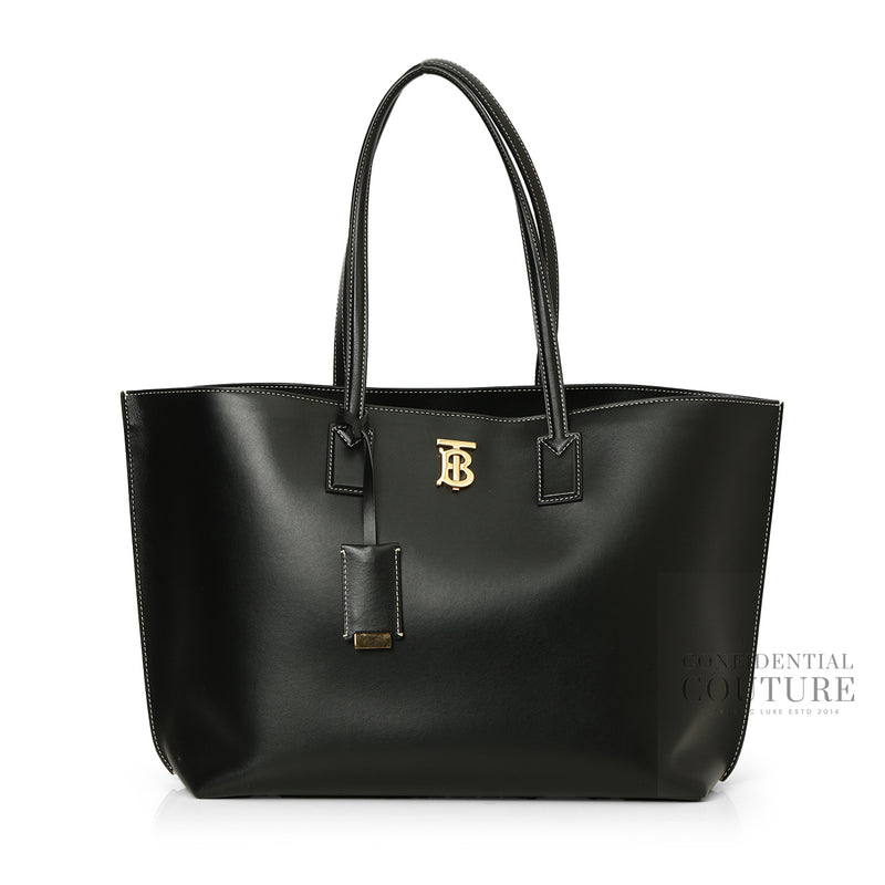 Black Medium Soft TB Tote Bag