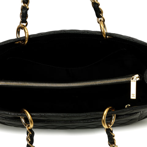 Black Caviar Leather Grand Shopping Tote