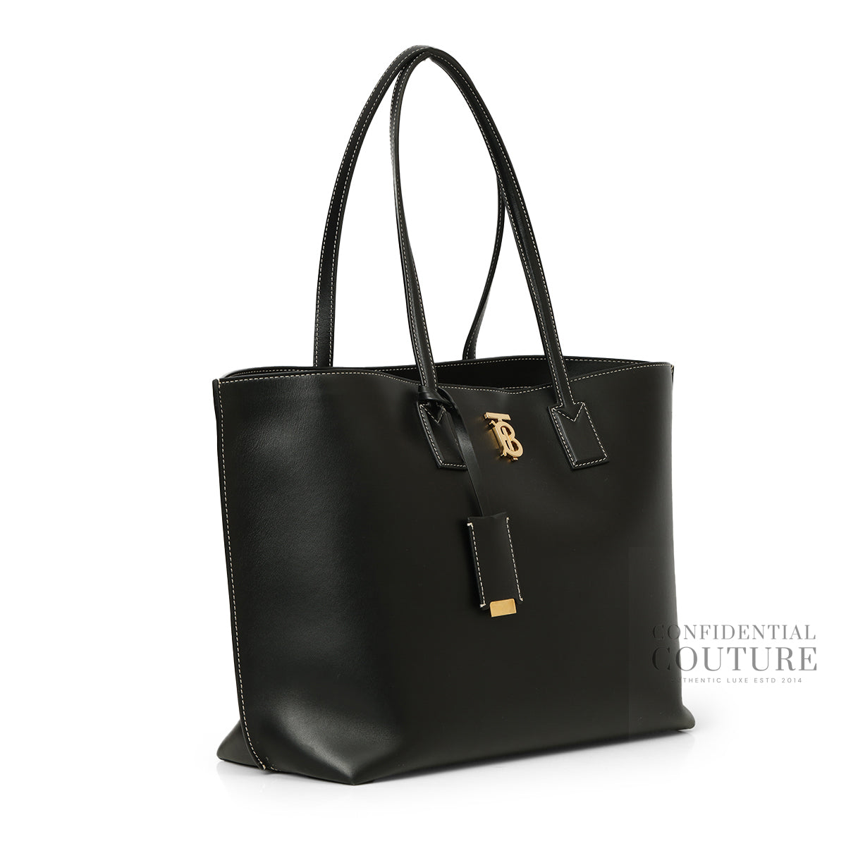 Black Medium Soft TB Tote Bag