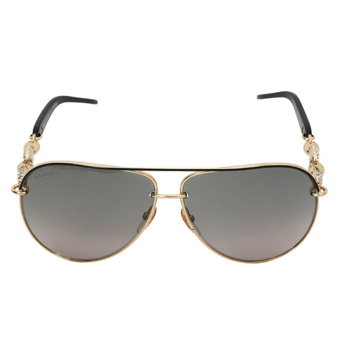 Marina Crystal Chain Accent Aviator Sunglasses