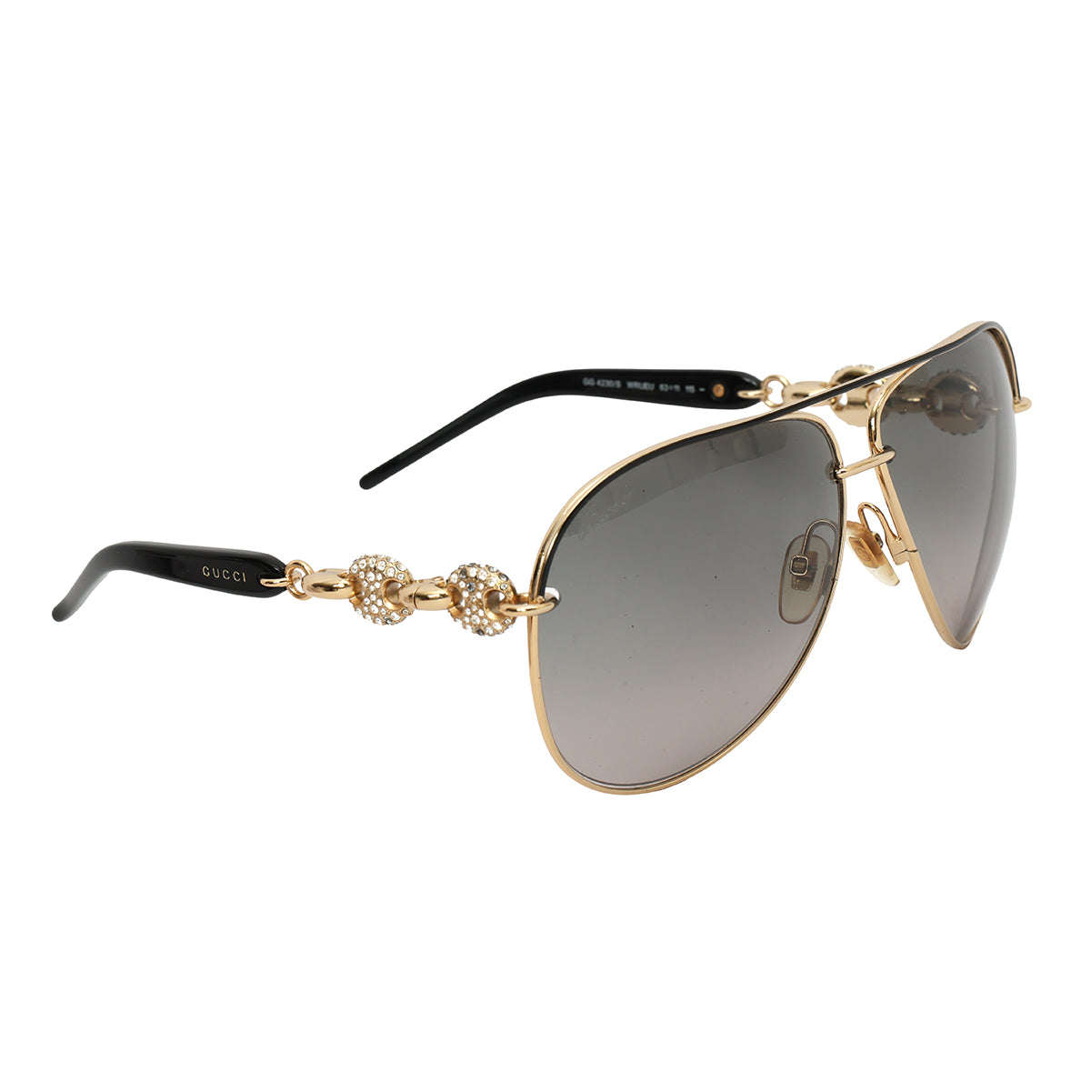 Marina Crystal Chain Accent Aviator Sunglasses