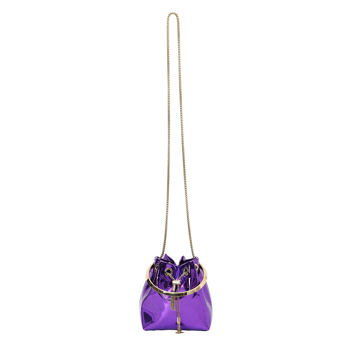 Metallic Purple Bon Bon Bag And Saeda 100 Pumps Set