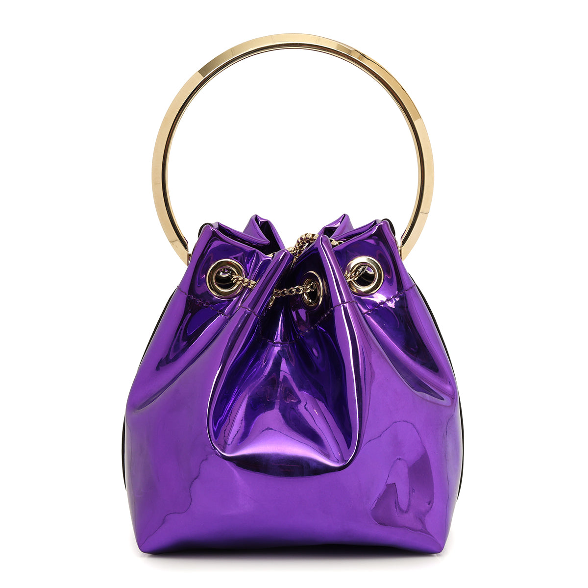 Metallic Purple Bon Bon Bag And Saeda 100 Pumps Set