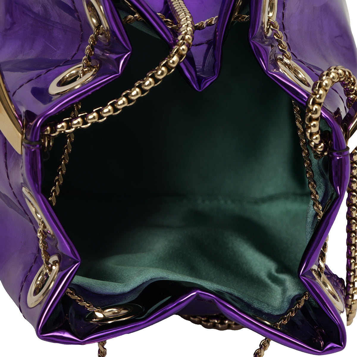 Metallic Purple Bon Bon Bag And Saeda 100 Pumps Set