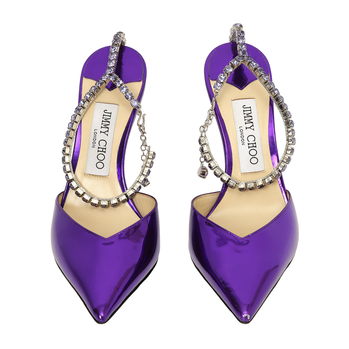 Metallic Purple Bon Bon Bag And Saeda 100 Pumps Set