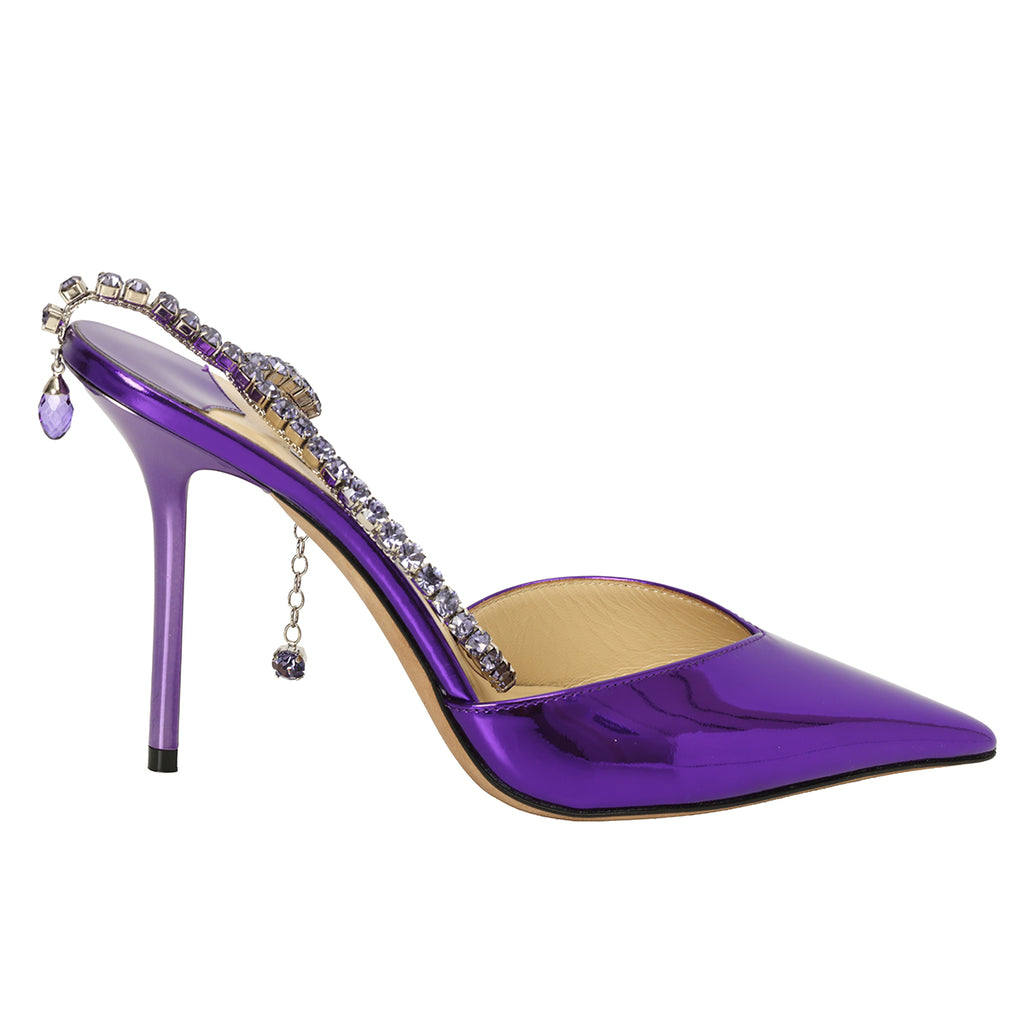 Jimmy Choo Metallic Purple Saeda 100 Pumps-37
