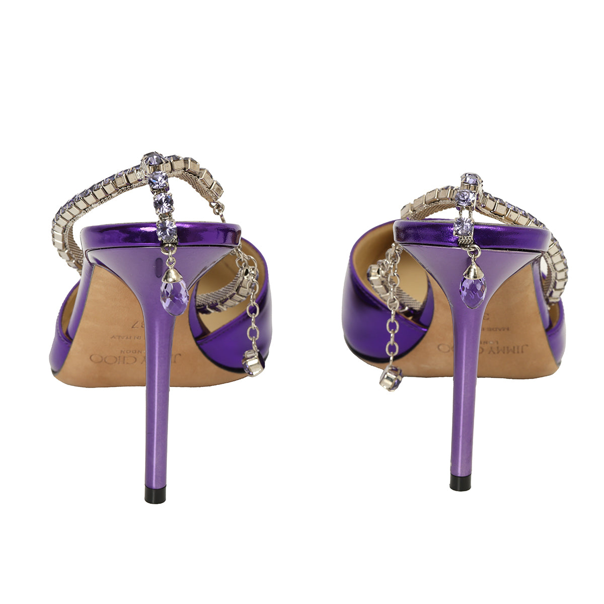 Metallic Purple Bon Bon Bag And Saeda 100 Pumps Set
