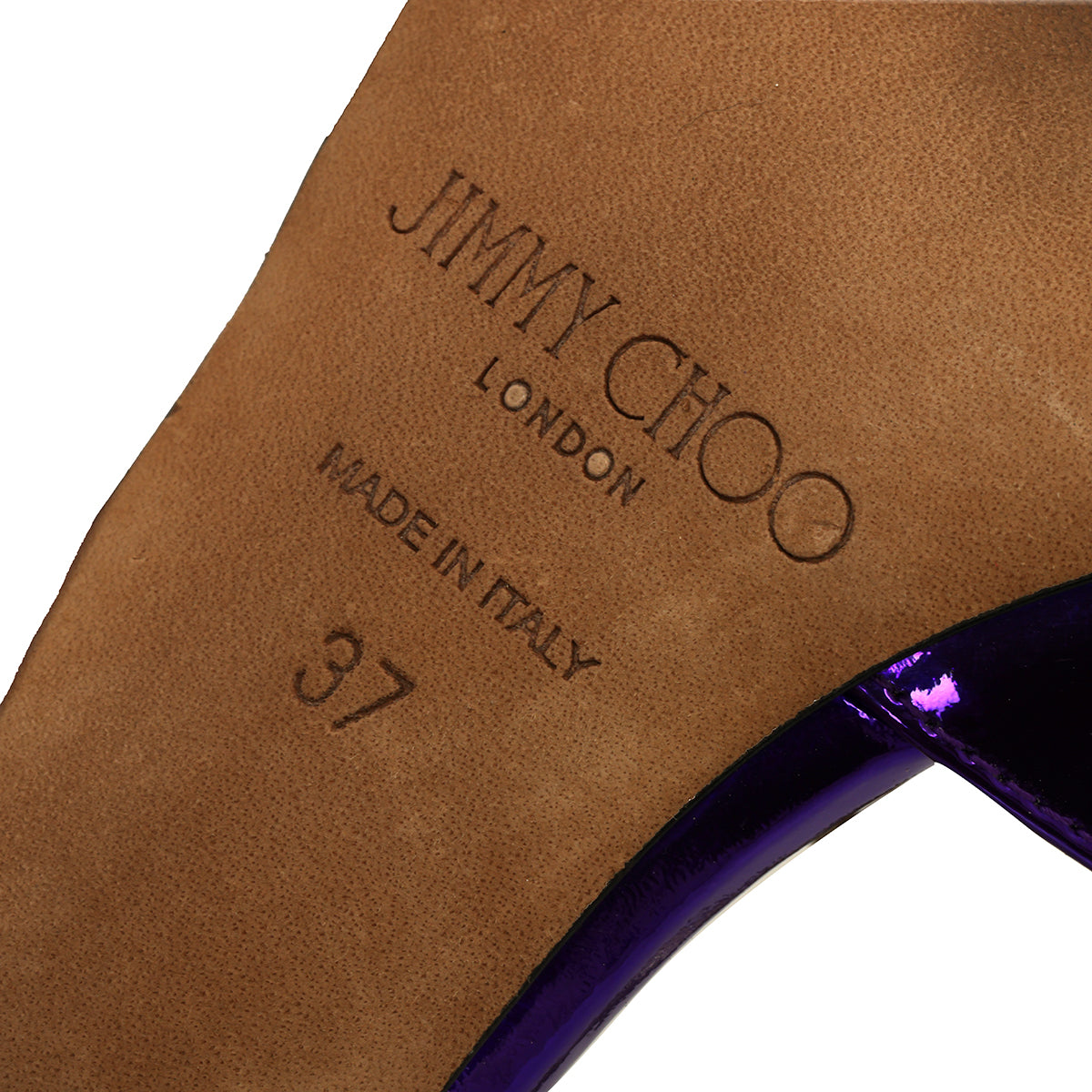 Metallic Purple Bon Bon Bag And Saeda 100 Pumps Set