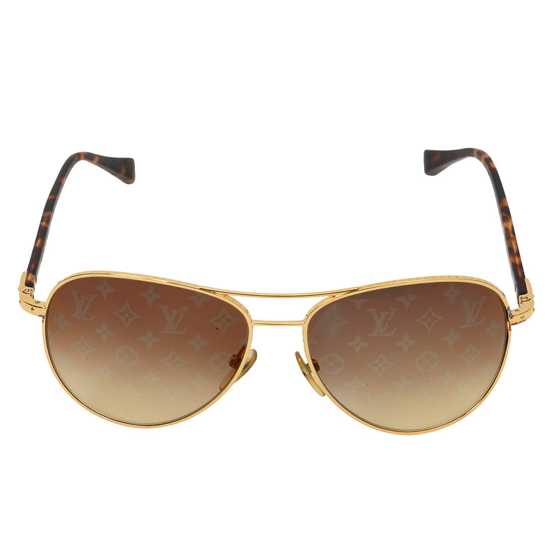 Louis Vuitton Monogram Gold Gradiant Brown Aviators