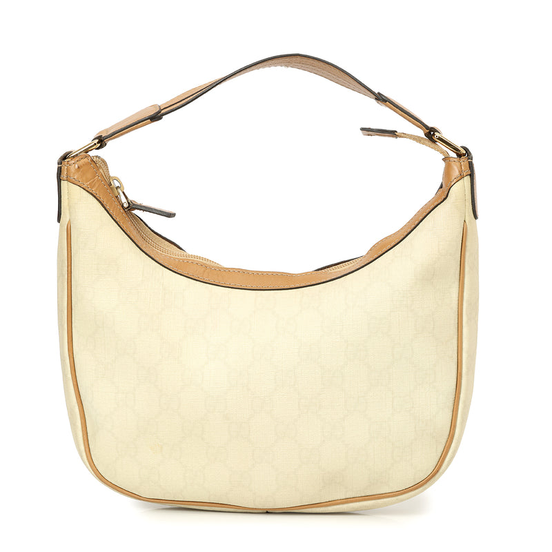 Pre-loved Gucci GG Monogram White Hobo Shoulder Bag