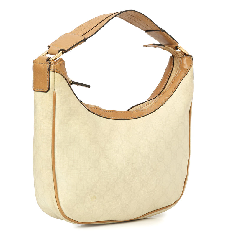 Women pre loved gucci gg monogram white hobo shoulder bag