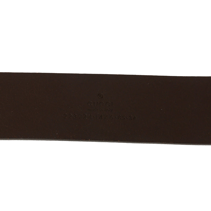 Brown Leather Hysteria Buckle Belt 34"