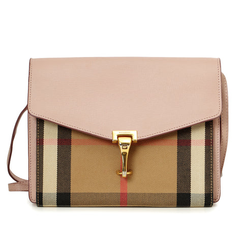 House Check Canvas Nude Rose Leather Macken Crossbody Bag