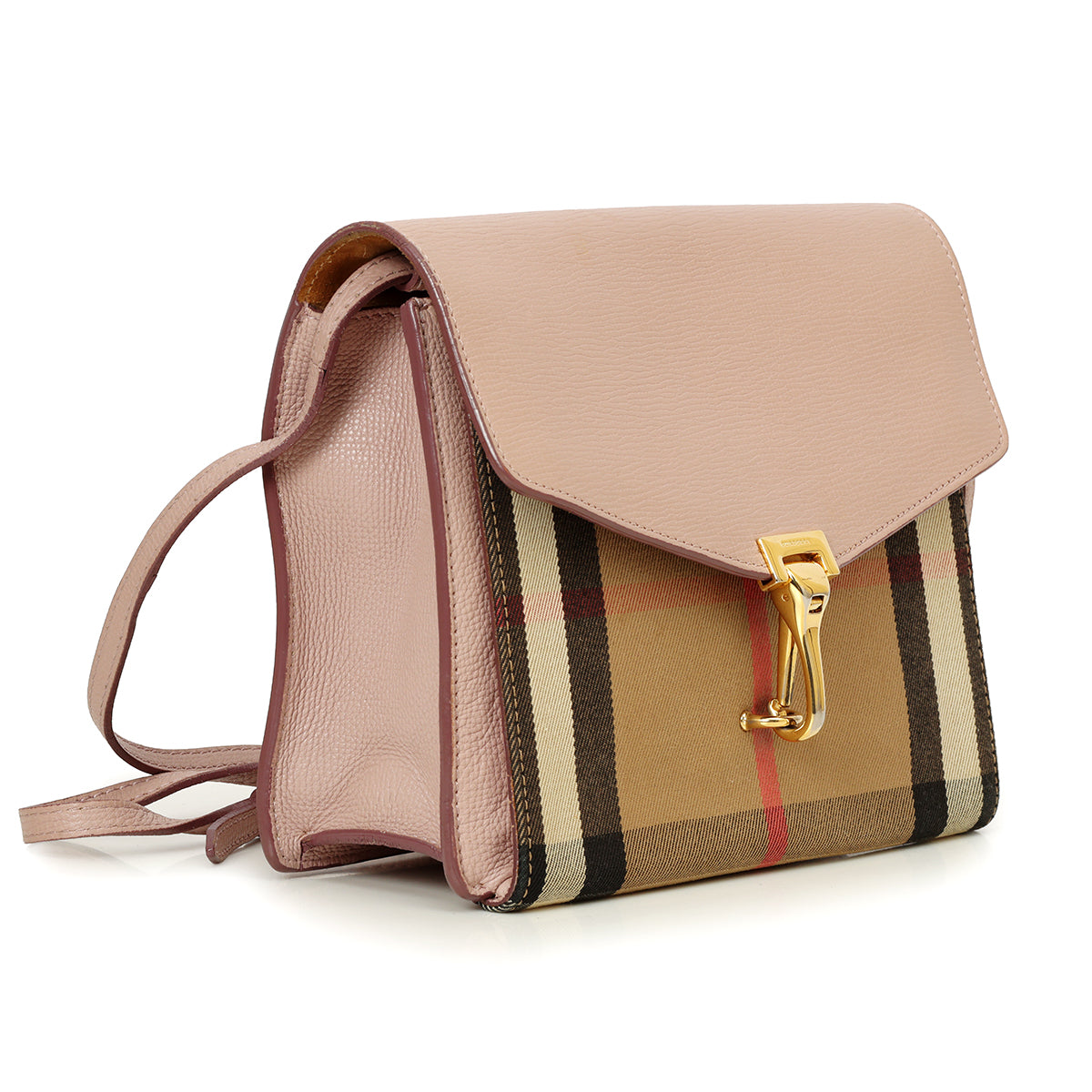 House Check Canvas Nude Rose Leather Macken Crossbody Bag