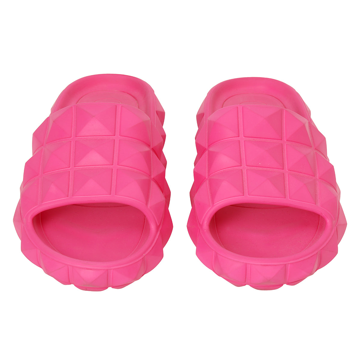 Roman Stud Turtle Pink Slides in Rubber EU 39