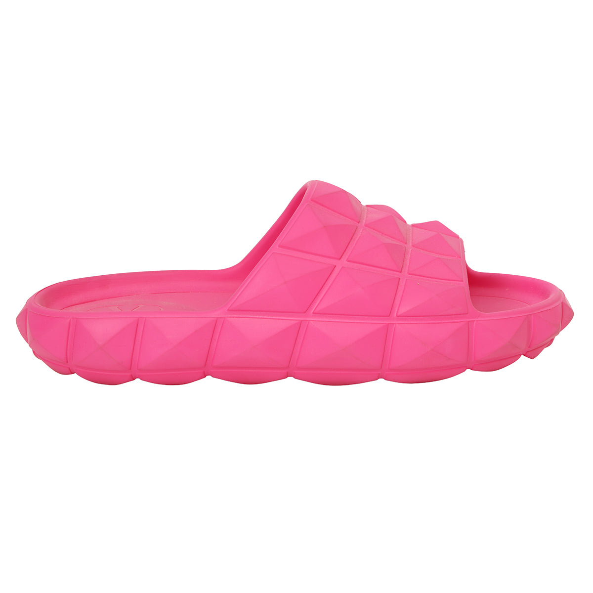 Roman Stud Turtle Pink Slides in Rubber EU 39