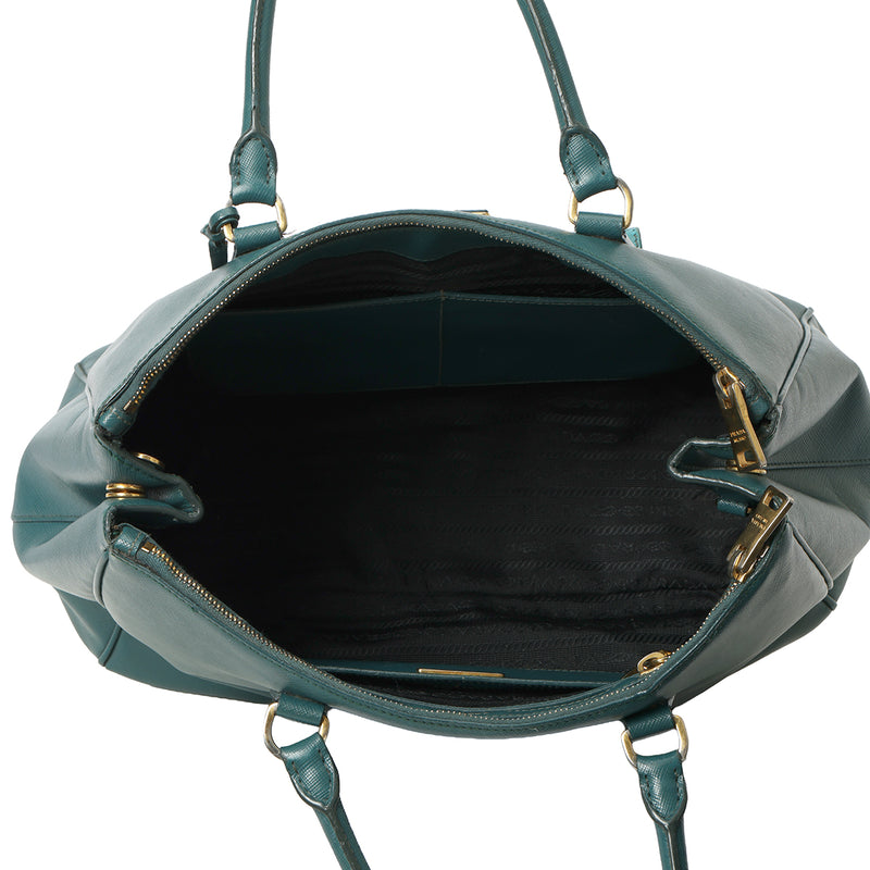 Pre-loved Prada Green/Turquoise Pocket Tote Bag