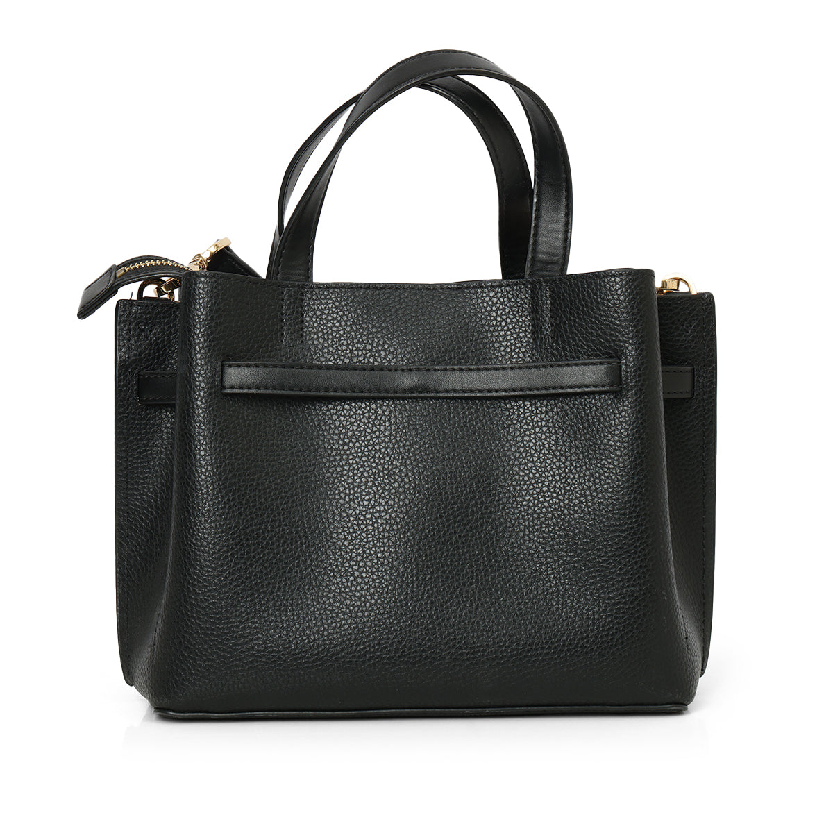 Black Emilia Small Pebbled Leather Satchel