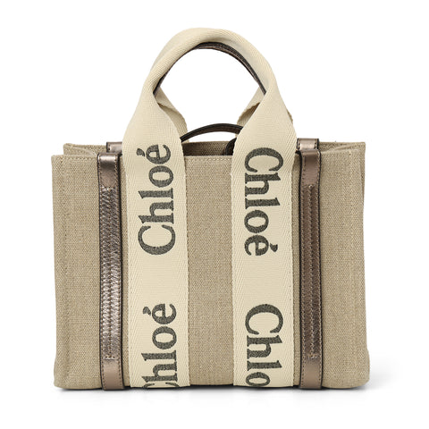 Beige Shopping Woody Small Tote Bag