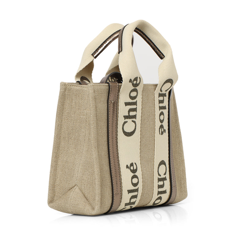 Women pre loved Chloe Beige Shopping Woody Small Tote Bag