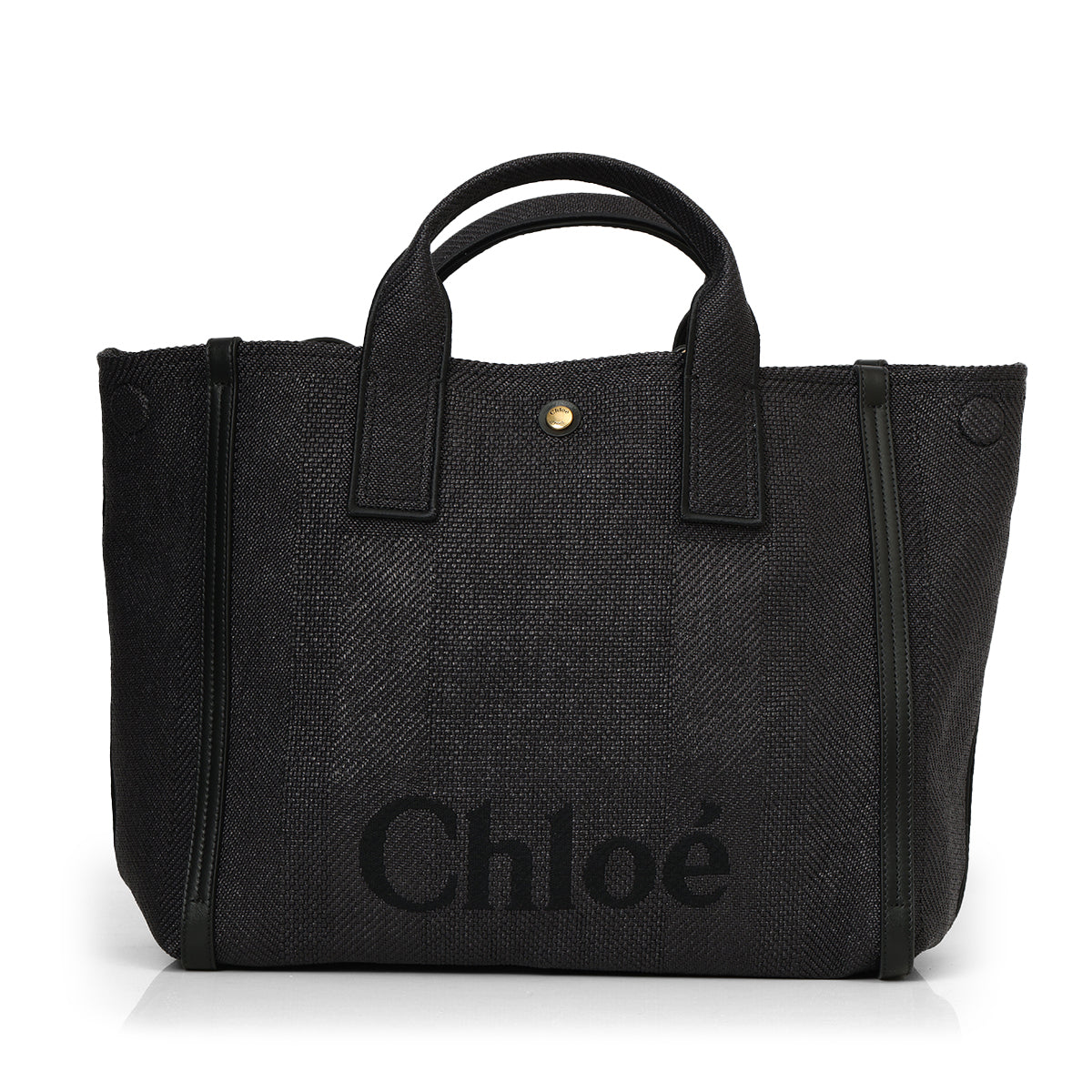 Black Carry Tote Bag In Canvas- Large