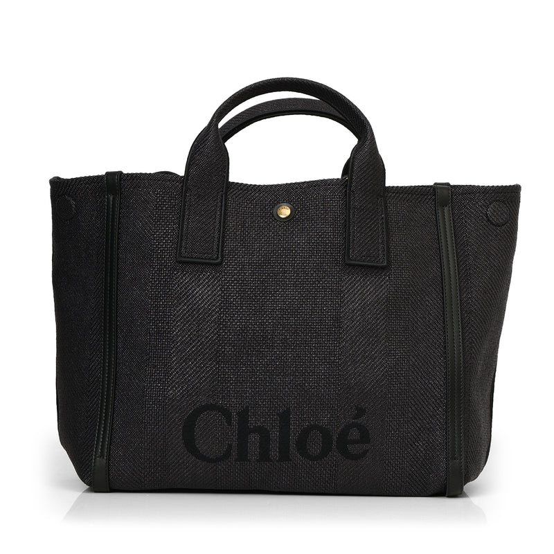 Black Carry Tote Bag In Canvas- Large