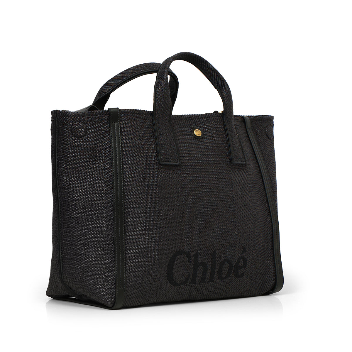 Black Carry Tote Bag In Canvas- Large